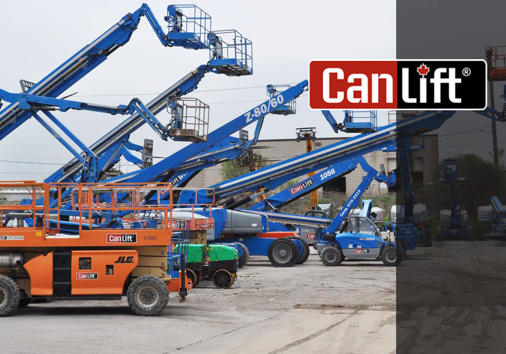 A photo showing some of CanLift’s 600-piece lift equipment inventory