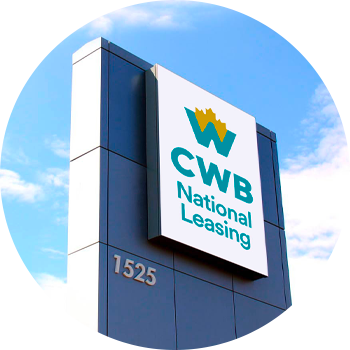 CWB National Leasing logo sign. 
