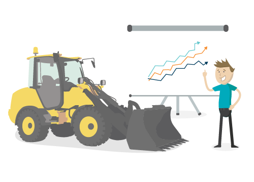 Front end loader and growth chart.